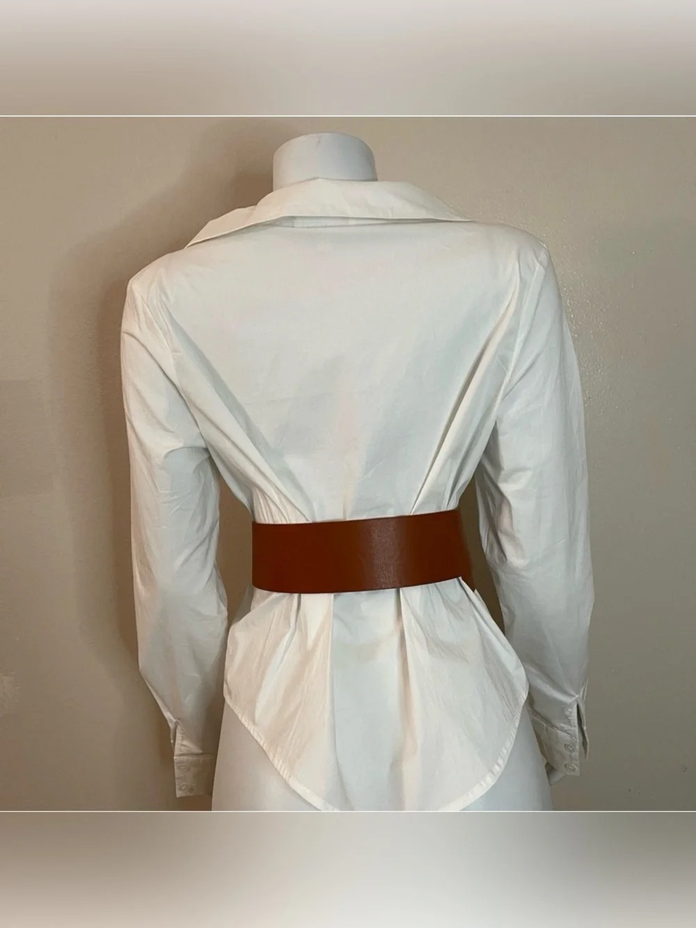 Plus size brown PU leather square gold tone buckle with rhinestones wide belt